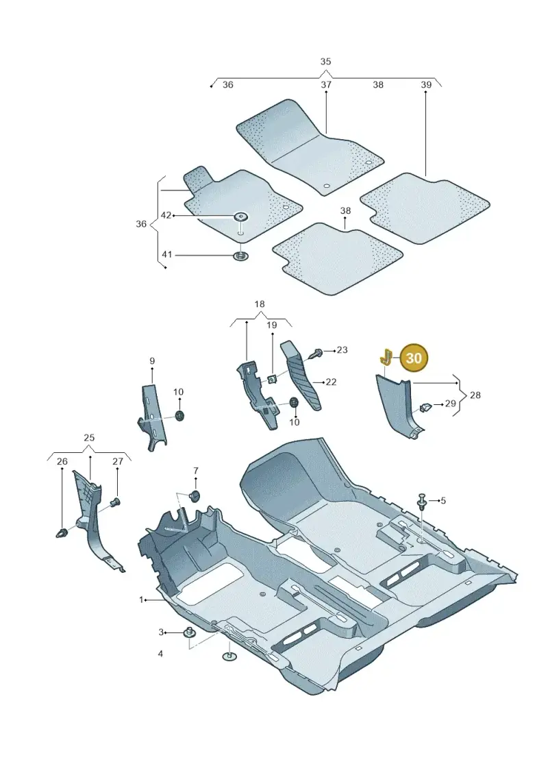 8T0863253 — Volkswagen Polo 1.0 BlueMotion (2017-2024) diagram 837863000, position 30