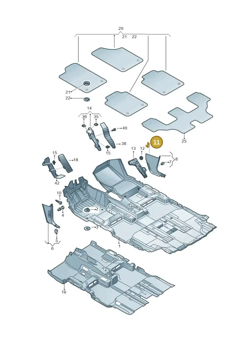 8T0863253 — Volkswagen Tiguan 2.0 4Motion (2016-2024) diagram 884863000, position 11