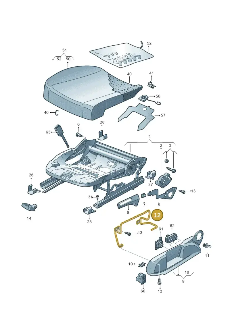 8T0881560B — Volkswagen Passat saloon (2010-2015) diagram 645881000, position 12