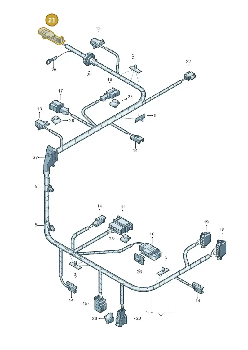8T0972571B — Volkswagen Phaeton 4motion (2010-2016) diagram 258972260, position 21