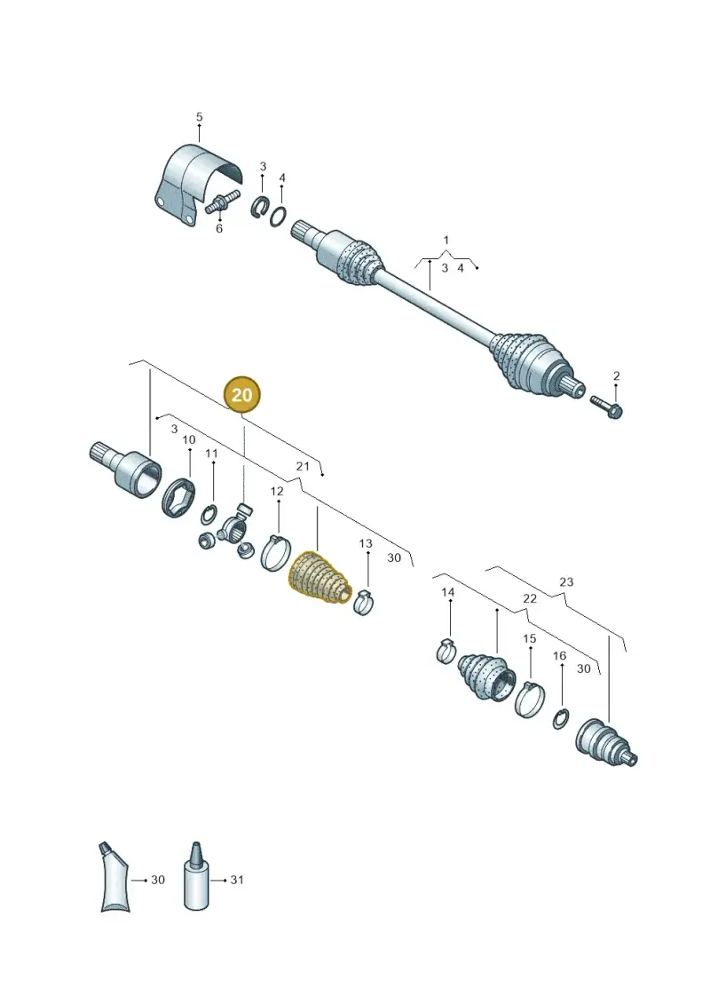 8V0498104 — Volkswagen Golf 1.4 BlueMotion (2012-2017) diagram 746407480, position 20