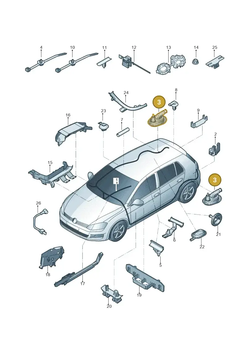 8V0927905 — Volkswagen POLO HATCH         "ZA"06> (2005-) diagram 496971800, position 3