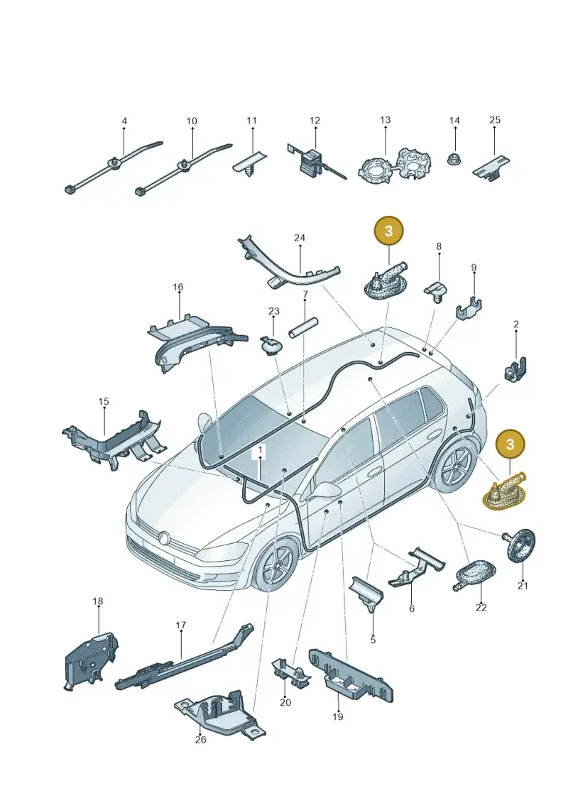 8V0927905 — Volkswagen Golf 2.0 (2016-2020) diagram 746971800, position 3