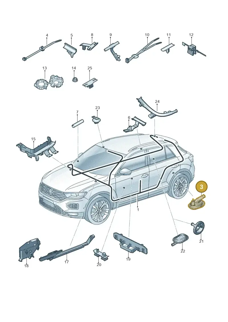 8V0927905 — Volkswagen T-Roc BlueMotion (2017-2024) diagram 813971820, position 3