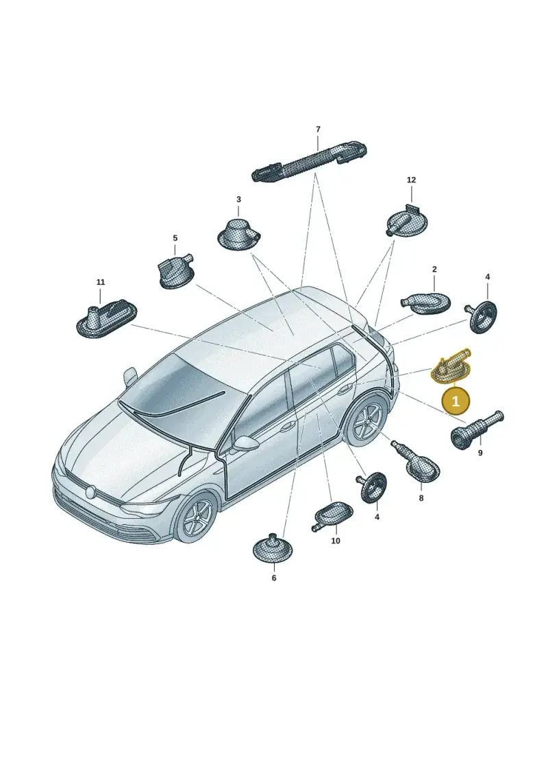 8V0927905 — Volkswagen Golf 2.0 BlueMotion (2019-2024) diagram 5h0971092, position 1