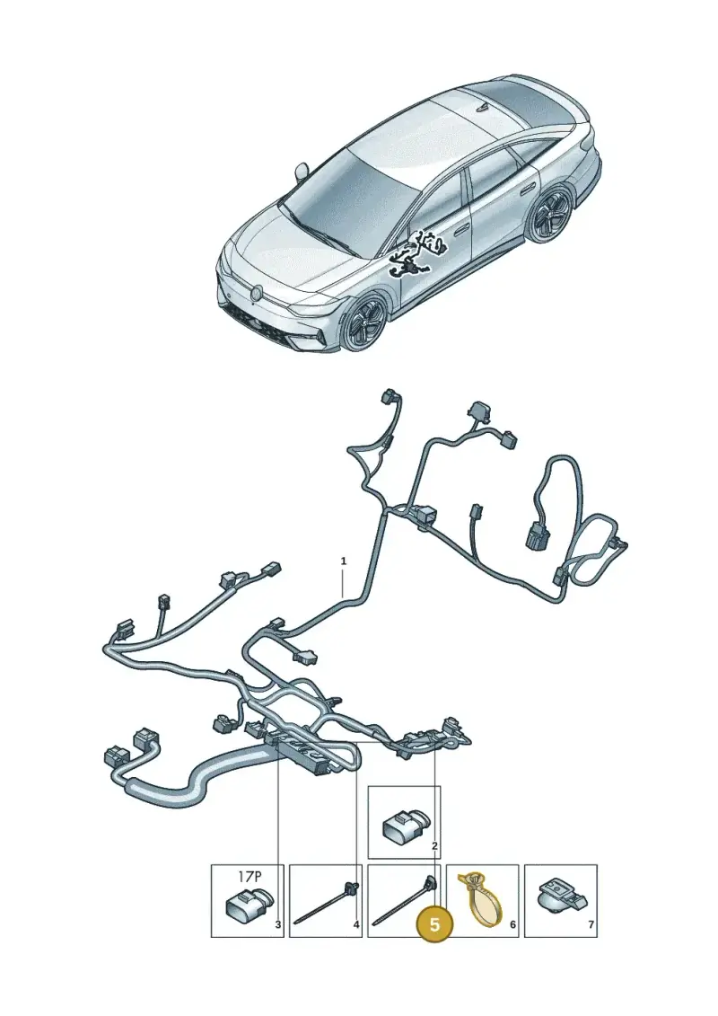 8V0971850A — Volkswagen ID.7 Limousine Pro (2023-) diagram 14b972250, position 5