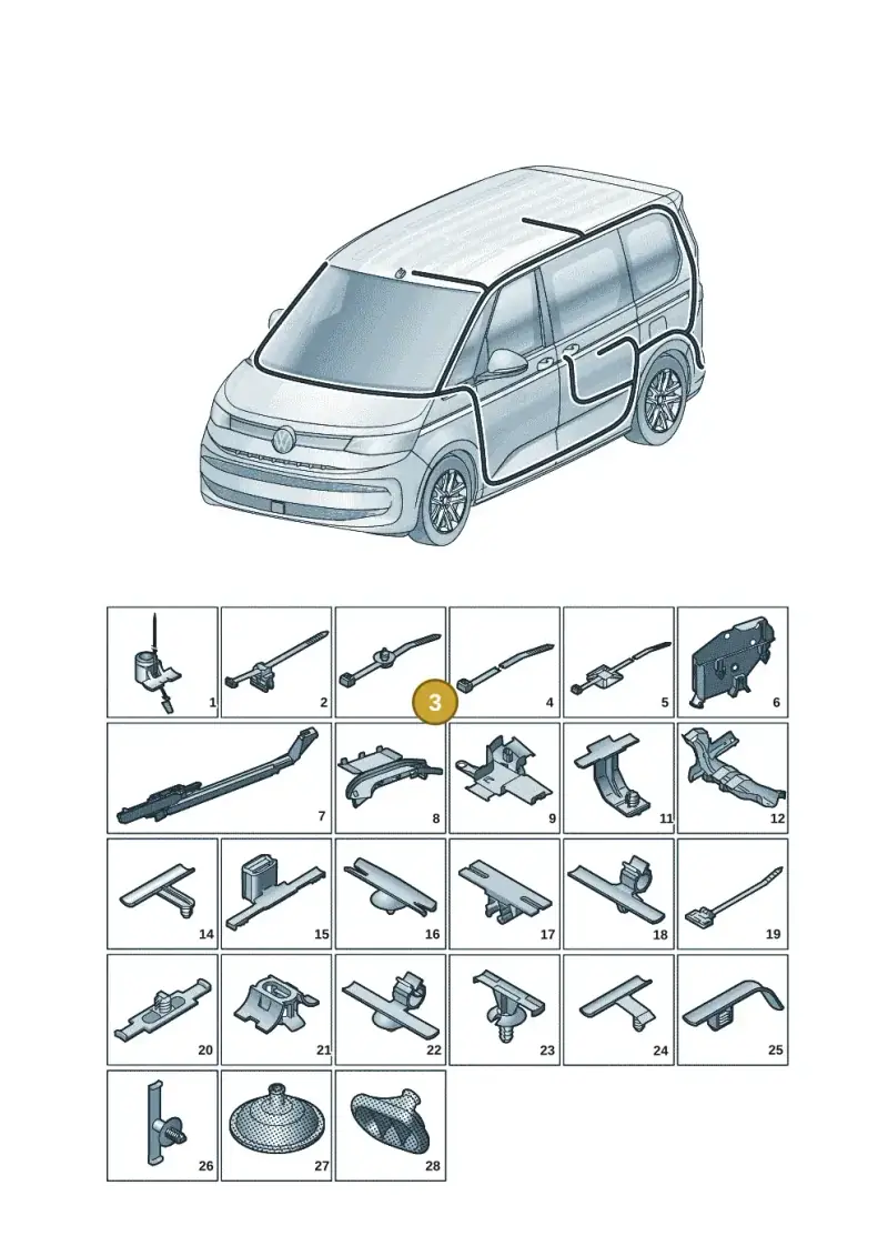 8V0971850A — Volkswagen Multivan (2021-) diagram 7t0972001, position 3