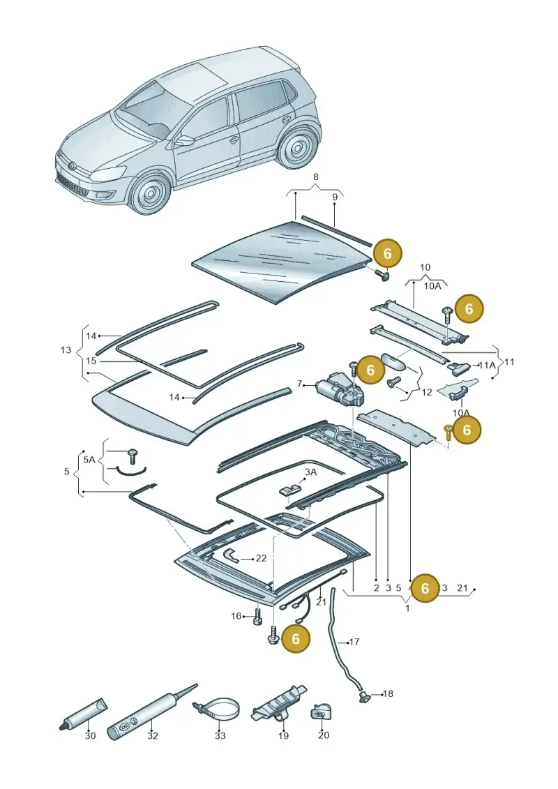 8V3898803B — Volkswagen Up! 1.0 BlueMotion (2016-2023) diagram 672877000, position 6