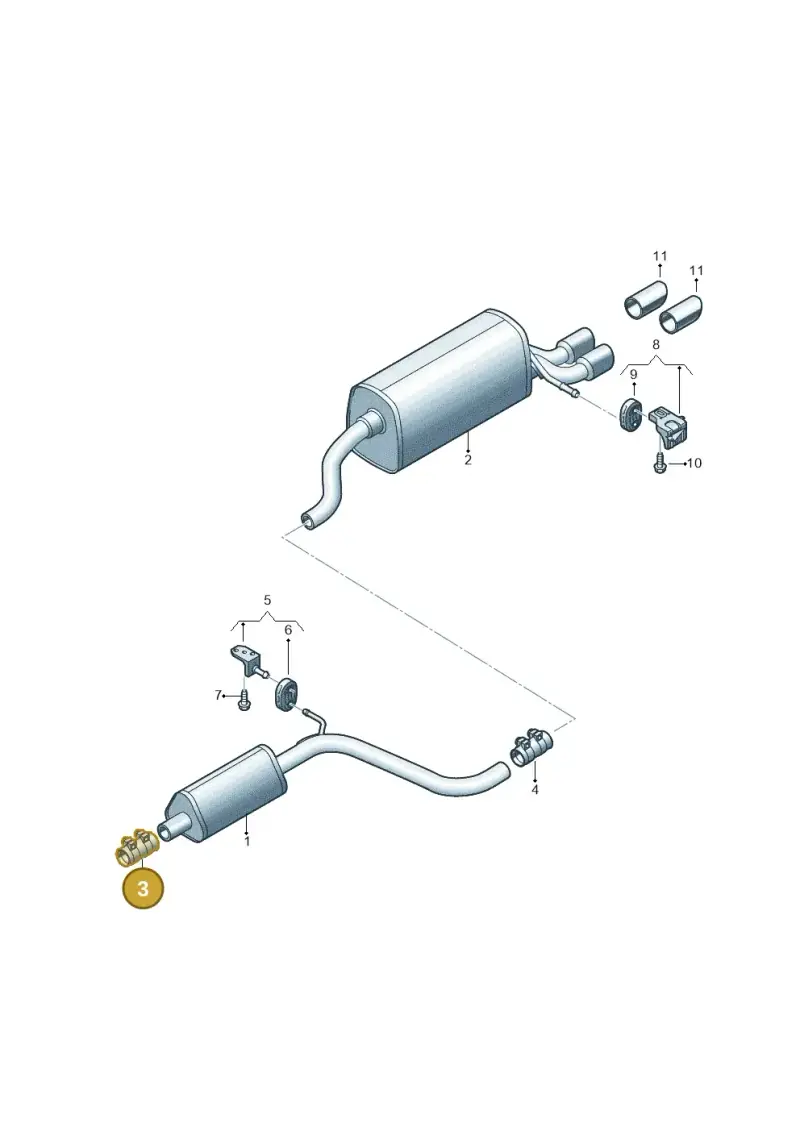 8W0253141A — Volkswagen Polo 1.0 BlueMotion (2017-2024) diagram 837254800, position 3