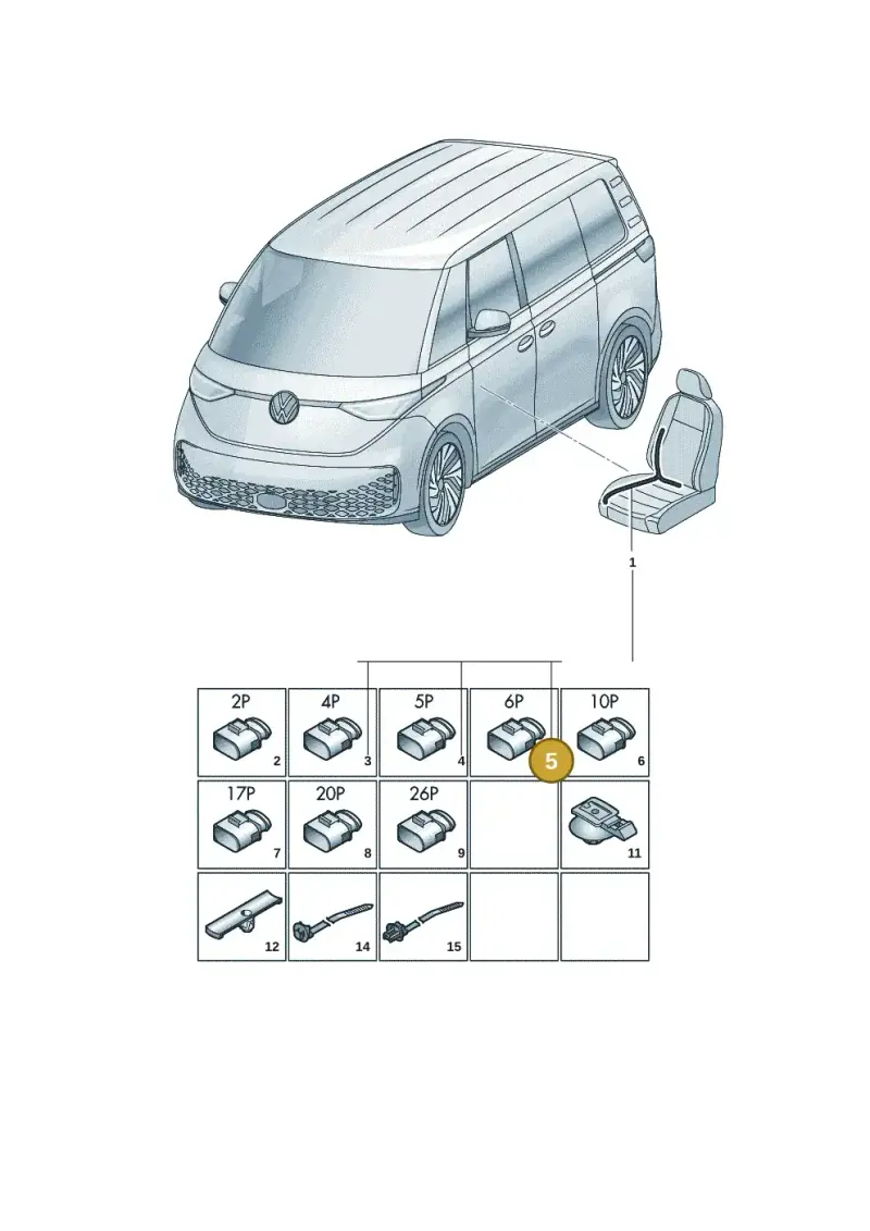 8W0971636A — Volkswagen ID.Buzz (2022-) diagram 15a972250, position 5