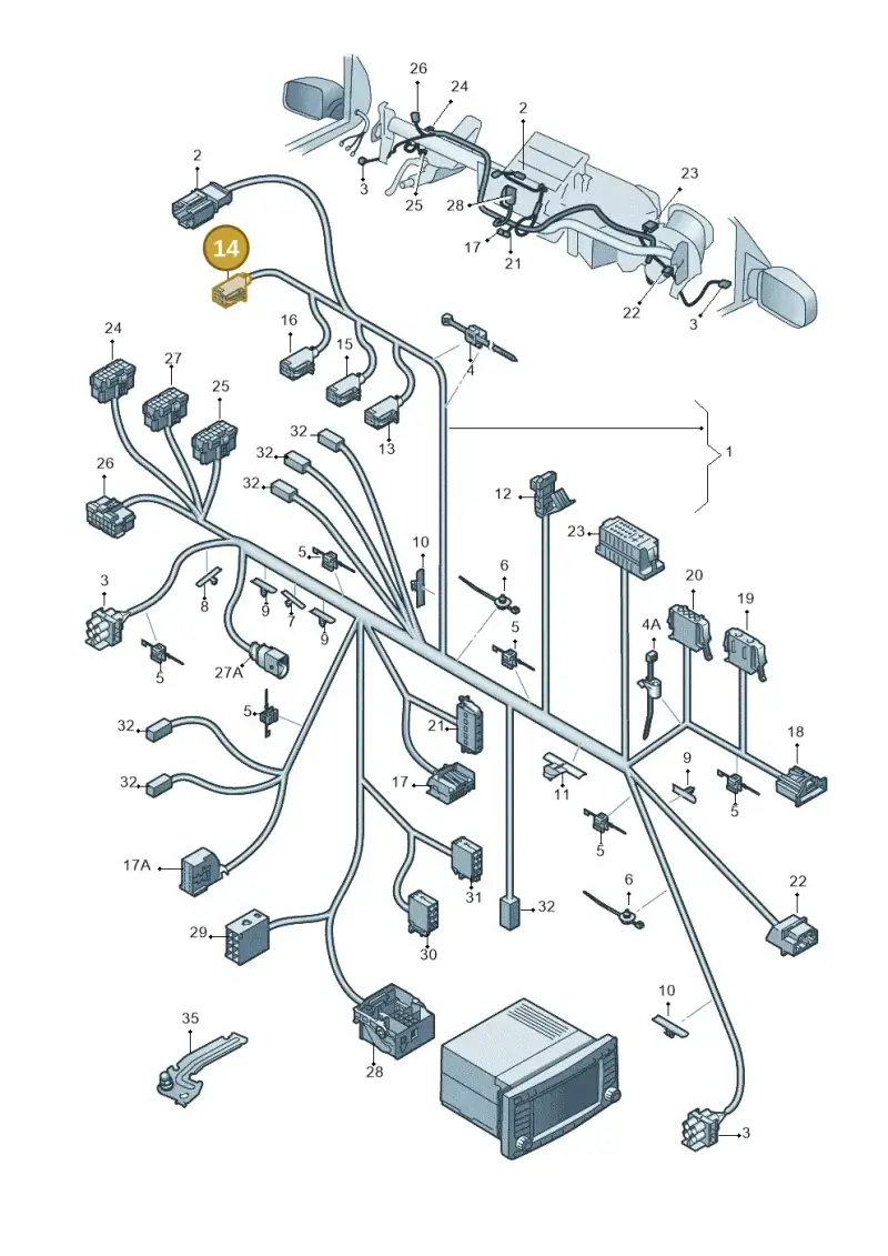 8W0971636A — Volkswagen Amarok twin cab (2022-) diagram 683971830, position 14