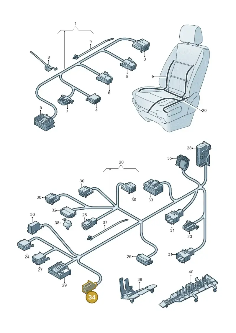8W0971636A — Volkswagen Transport. multivan (2019-2024) diagram 861972270, position 34