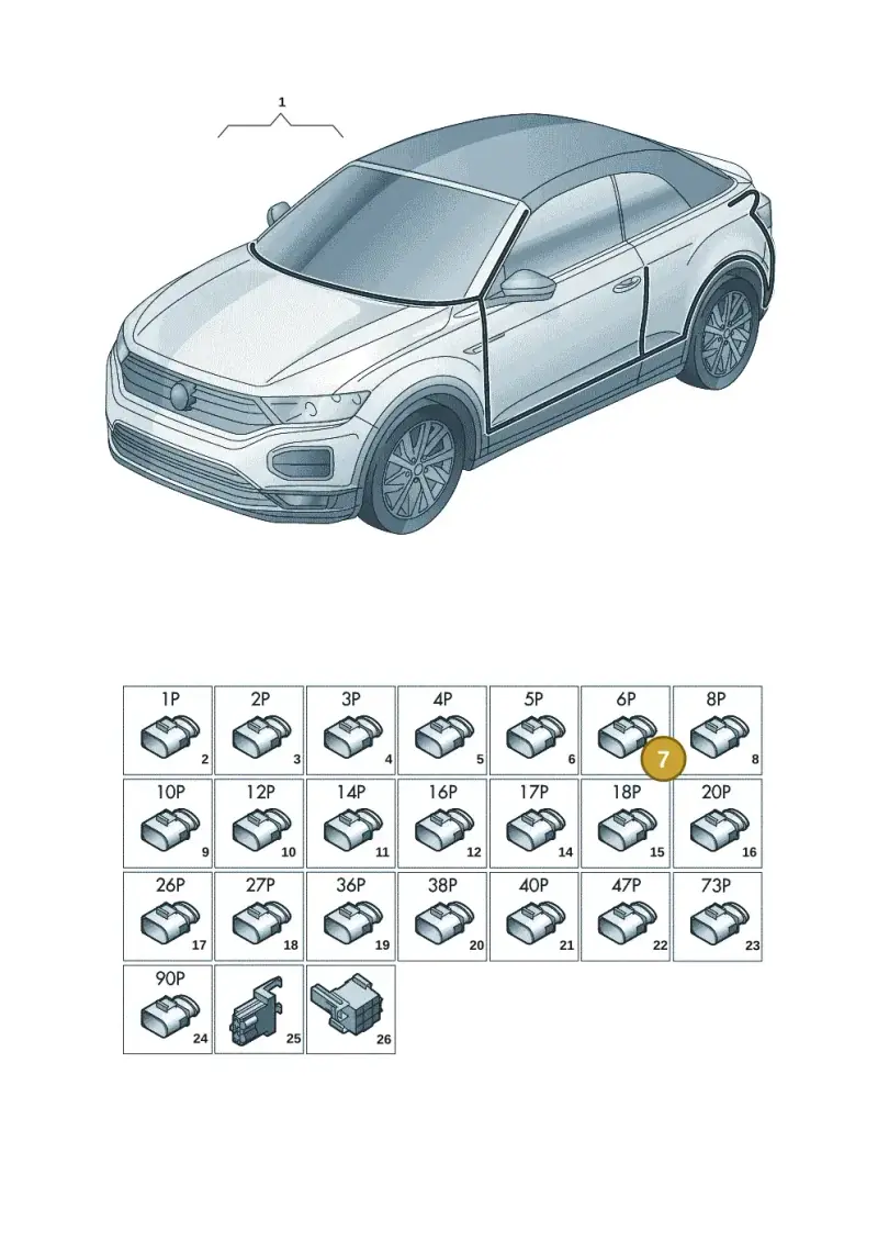 8W0971636D — Volkswagen T-Roc convertible 1.5 (2019-2024) diagram 2gk971081, position 7
