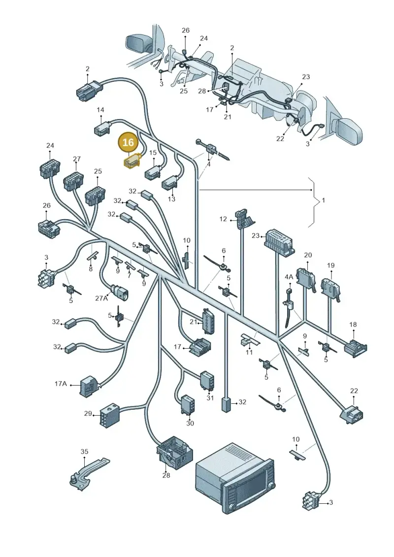 8W0971636D — Volkswagen Amarok twin cab (2022-) diagram 683971830, position 16