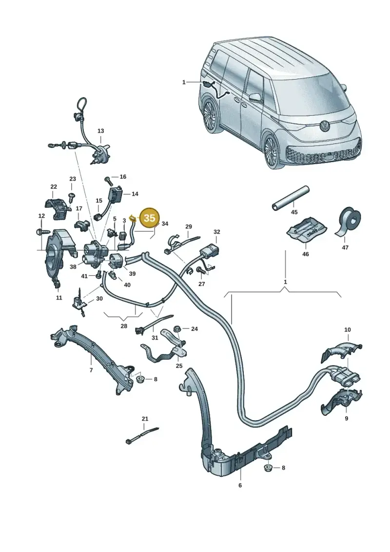 8W0972416 — Volkswagen ID.Buzz (2022-) diagram 15a970150, position 35