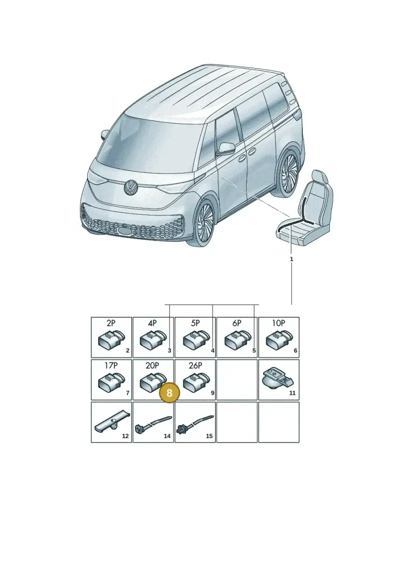8W0972420 — Volkswagen ID.Buzz (2022-) diagram 15a972250, position 8