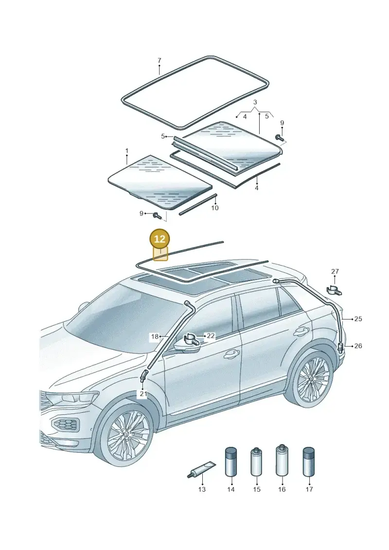 8W9877439 — Volkswagen T-Roc BlueMotion (2017-2024) diagram 813877000, position 12