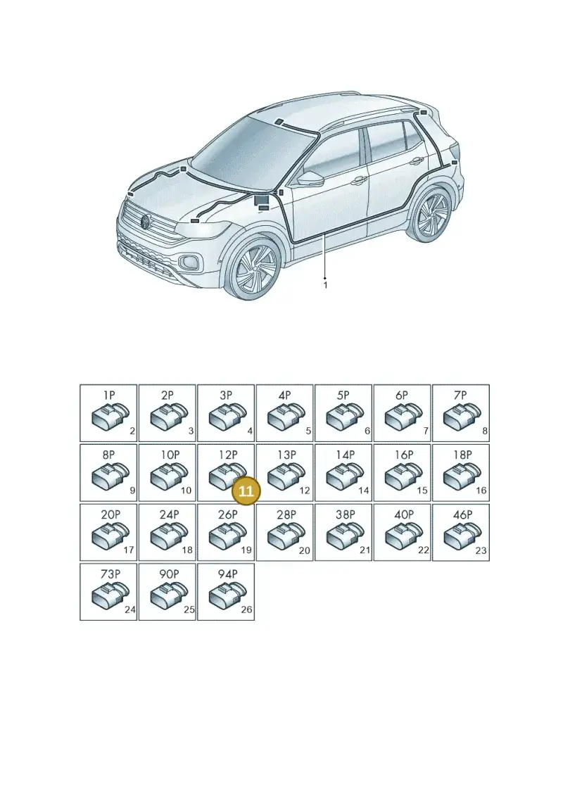 8X0035447A — Volkswagen T-Cross 1,0 (2018-2024) diagram 587971080, position 11