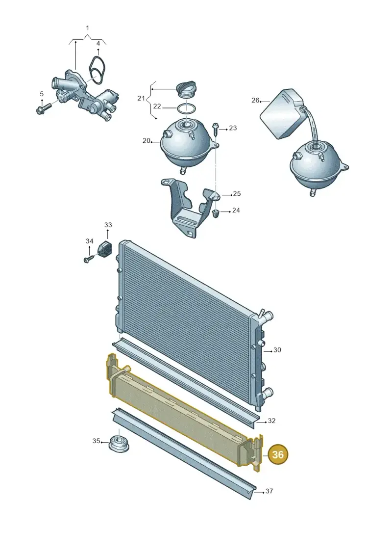8X0121746A — Volkswagen Polo (2012-2014) diagram 672121810, position 36