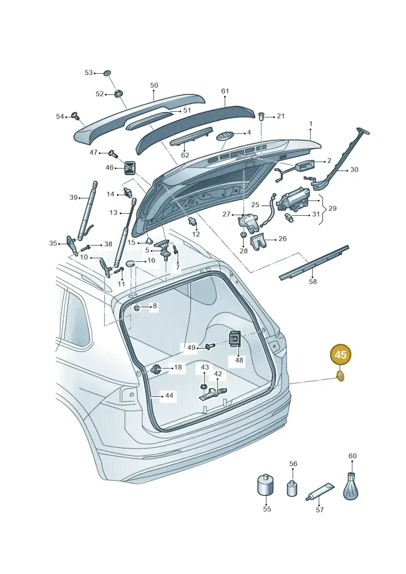 8X0827654 — Volkswagen Tayron (2018-) diagram 432827000, position 45