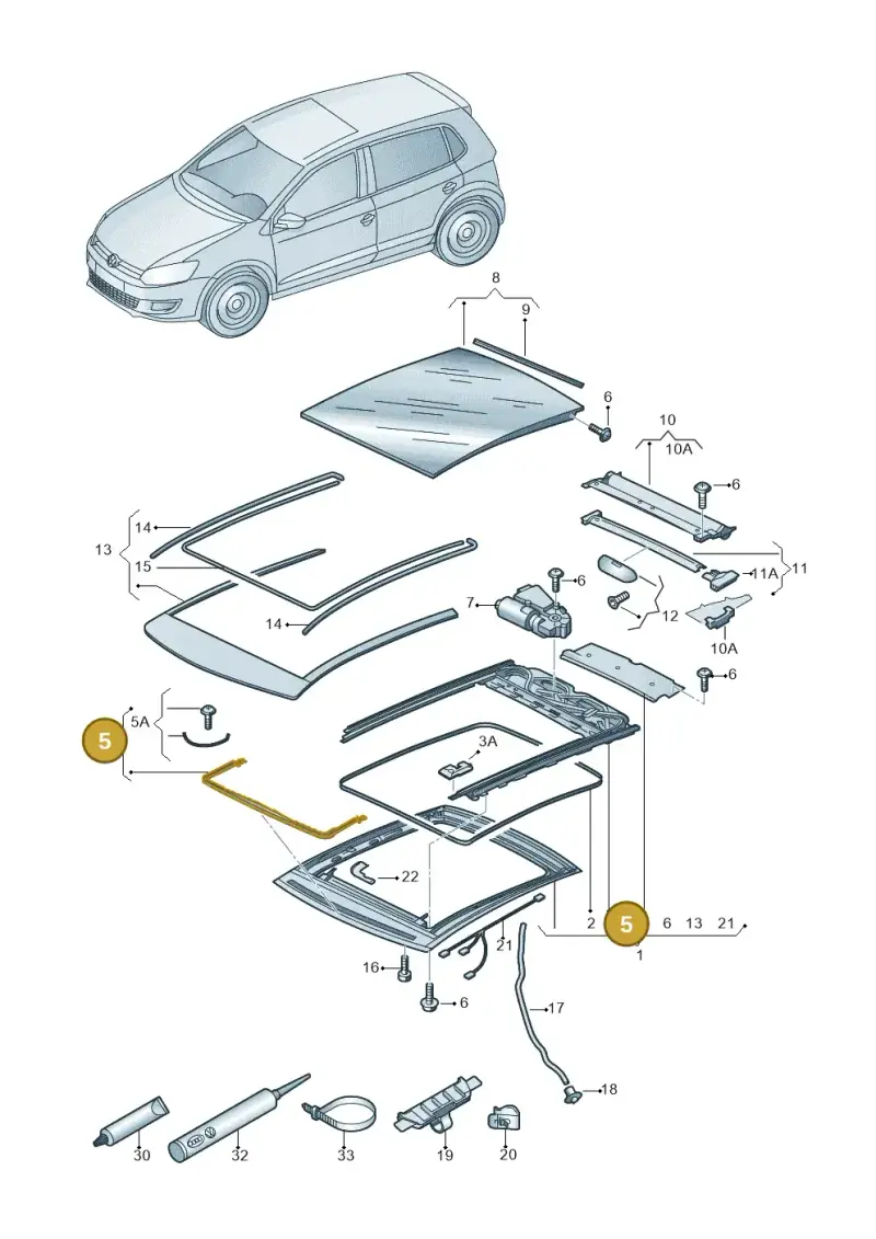8X0877651 — Volkswagen Polo 1.4 BlueMotion (2014-2017) diagram 672877000, position 5