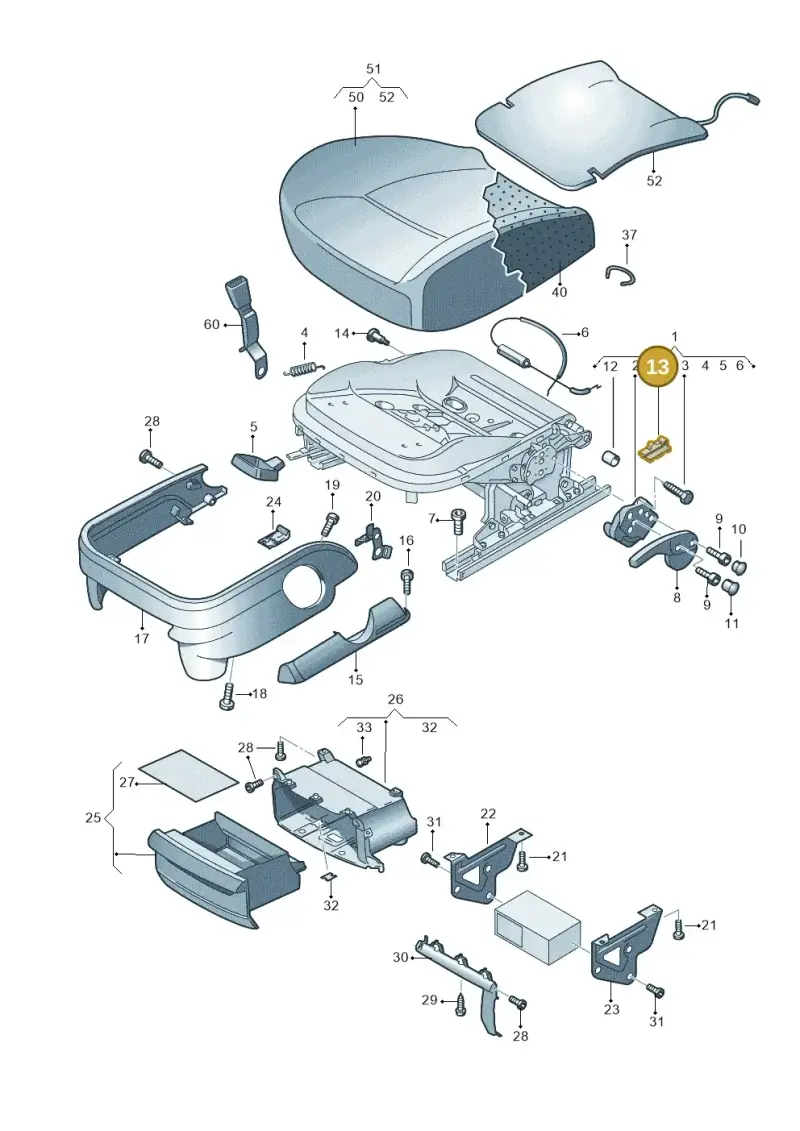 8X0881063 — Volkswagen Polo (2008-2009) diagram 461881000, position 13