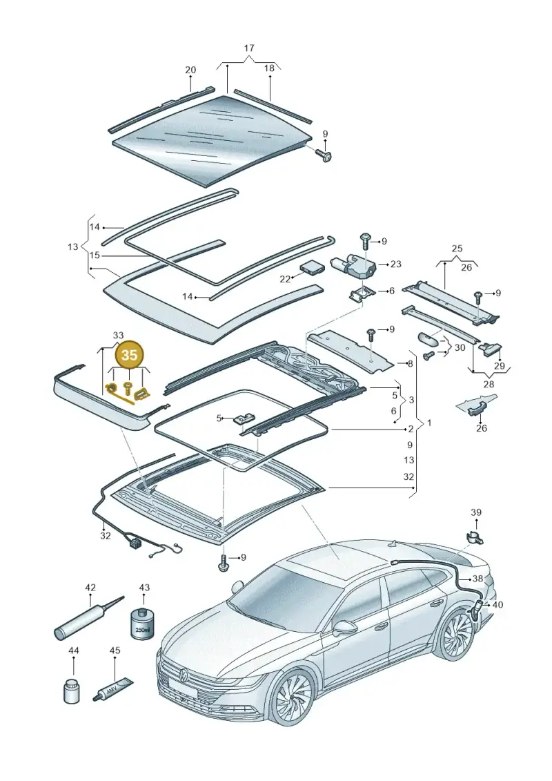 8X0898955A — Volkswagen Arteon (2017-2023) diagram 828877000, position 35