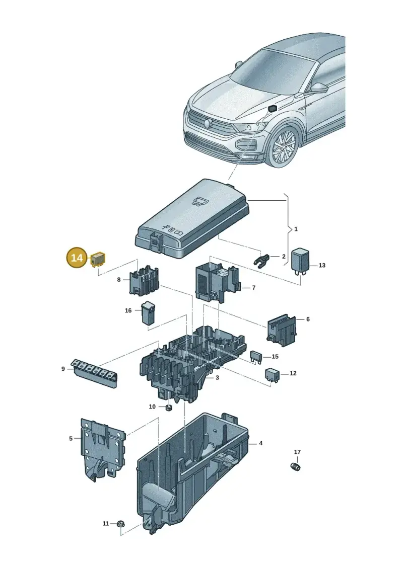 8X0951253A — Volkswagen T-Roc convertible 1.5 (2019-2024) diagram 2gk937010, position 14