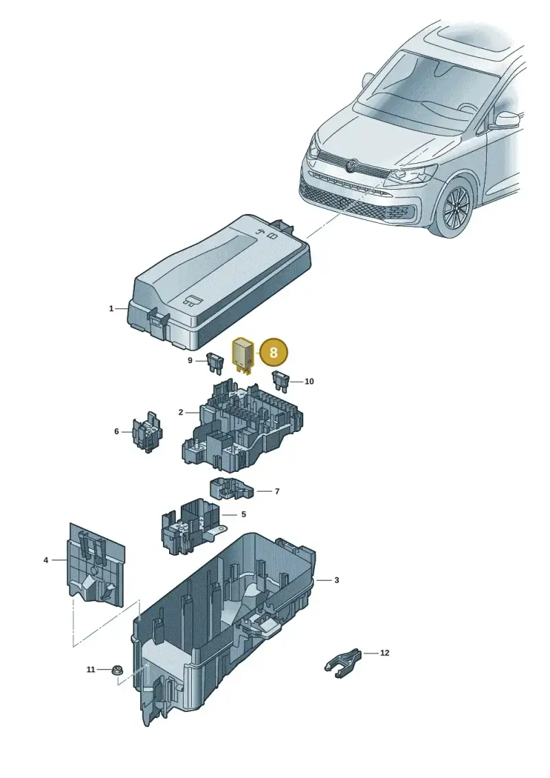 8X0951253A — Volkswagen Caddy Maxi Kombi (2020-2024) diagram 2ka937010, position 8