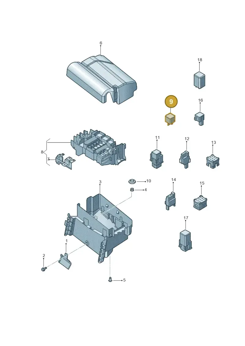 8X0951253A — Volkswagen Jetta 2.0 (2015-2015) diagram 789937100, position 9