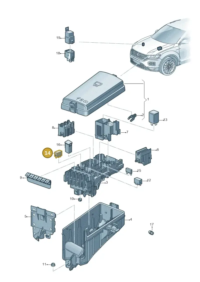 8X0951253A — Volkswagen T-Roc BlueMotion (2017-2024) diagram 813937100, position 14
