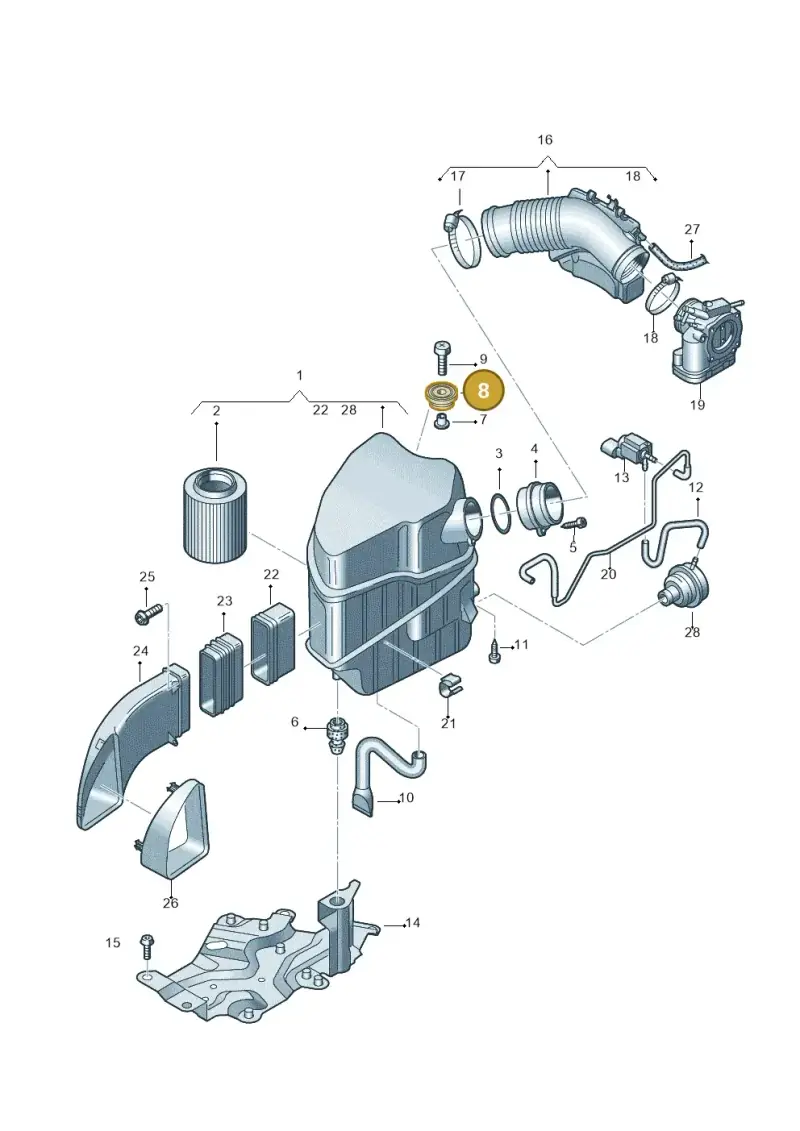 8Z0129669A — Audi A8/S8/qu. lang    08> (2007-) diagram 291133200, position 8