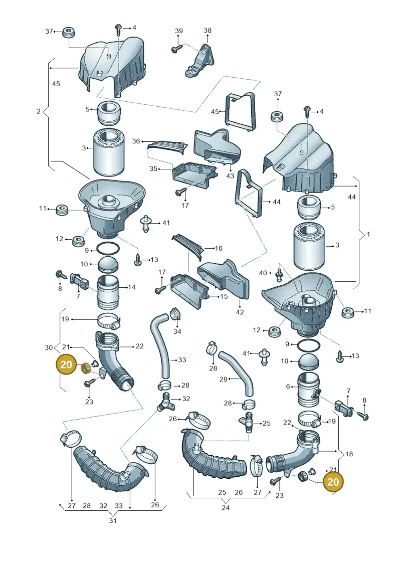 8Z0129669A — Audi A8 (2013-2018) diagram 696129100, position 20