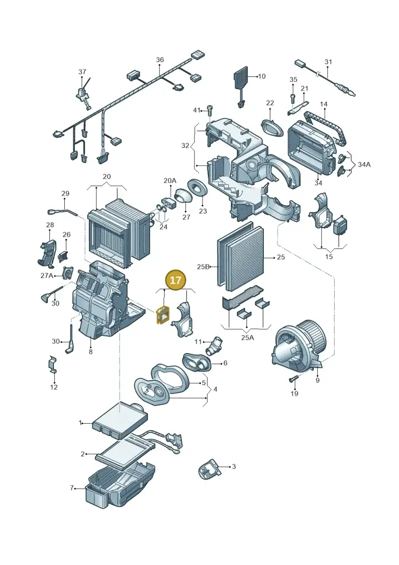 8Z0819453D — Volkswagen Polo (2012-2014) diagram 747820200, position 17