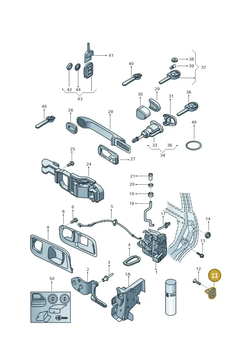 8Z0837033A — Volkswagen Polo (2011-2014) diagram 376837000, position 11