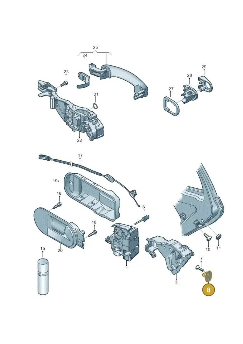 8Z0837033A — Volkswagen Golf Plus (2011-2014) diagram 459839000, position 8