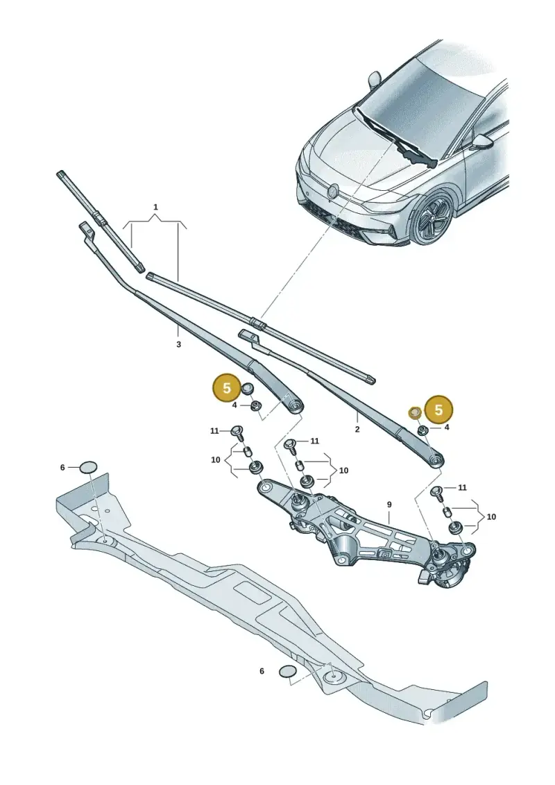 8Z0955205 — Volkswagen ID.7 Limousine Pro (2023-) diagram 14b955000, position 5