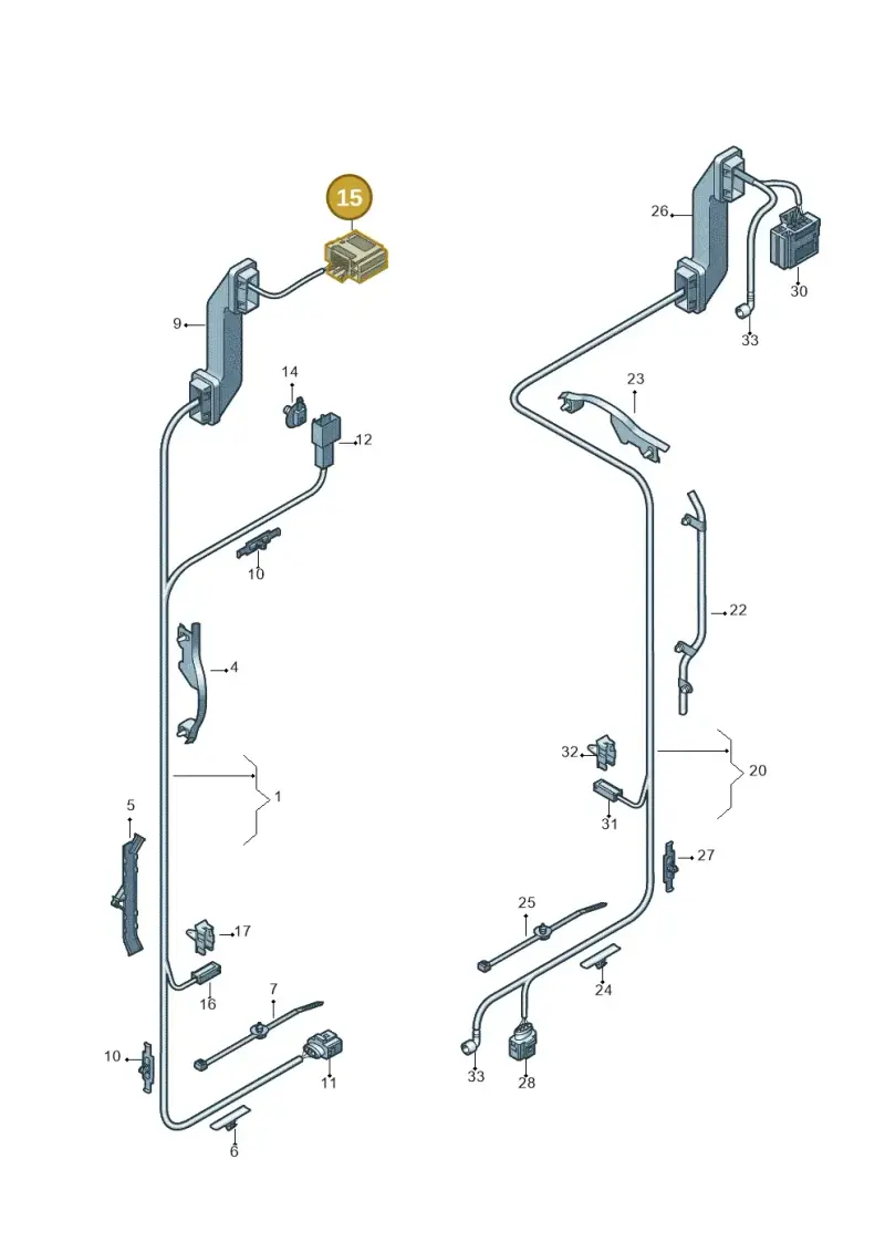 8Z0972701 — Volkswagen Scirocco 2.0 (2014-2017) diagram 651972820, position 15