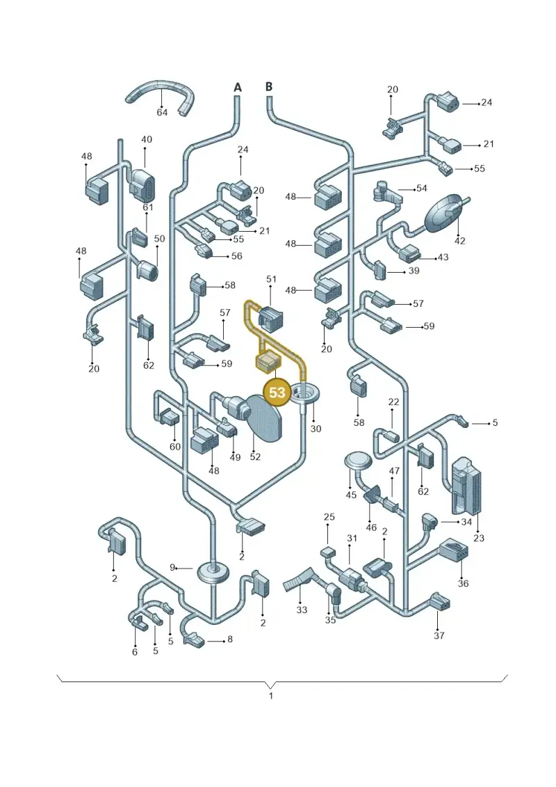 8Z0972701 — Volkswagen Jetta 1.4 (2013-2015) diagram 692971840, position 53