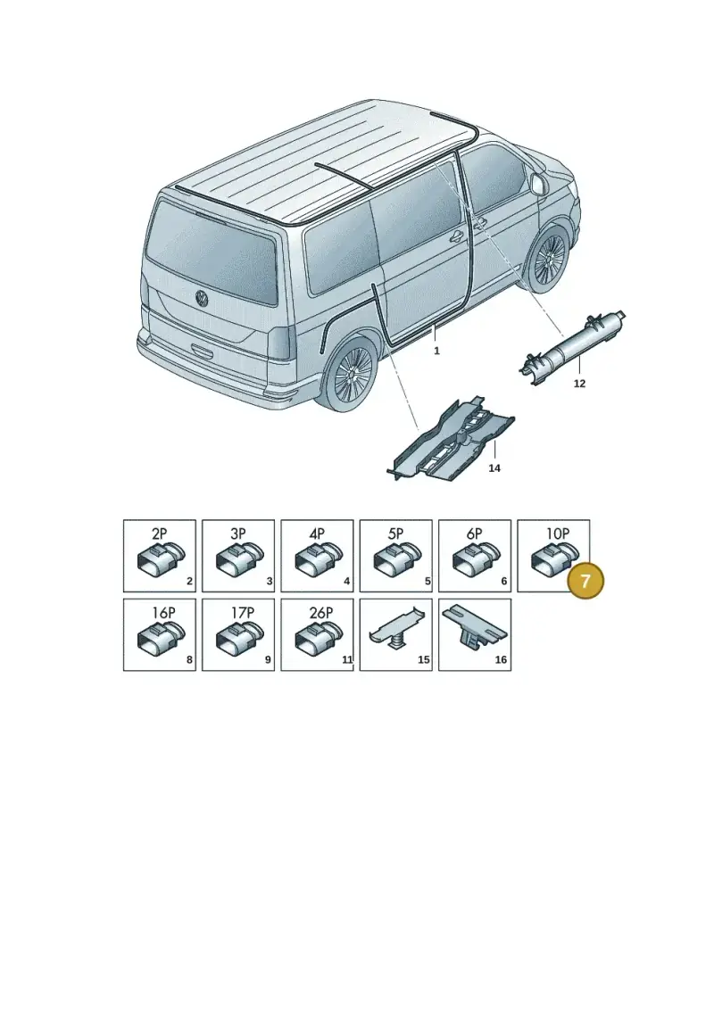8Z0972701 — Volkswagen Transport. multivan (2019-2024) diagram 7em972080, position 7