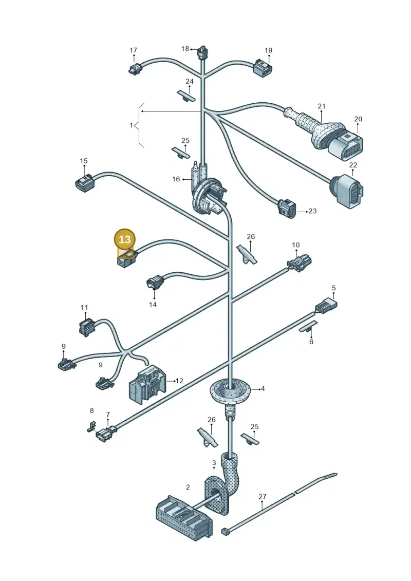 8Z0972703 — Audi A7 Sportback (2014-2018) diagram 711972350, position 13