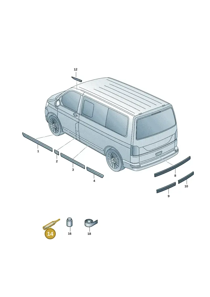 AKD476KD505 — Volkswagen Caravelle (2019-2024) diagram 7em853060, position 14