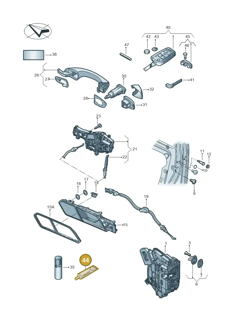 AMV195KD101 — Volkswagen Tiguan 2.0 4Motion (2017-2024) diagram 833837000, position 44