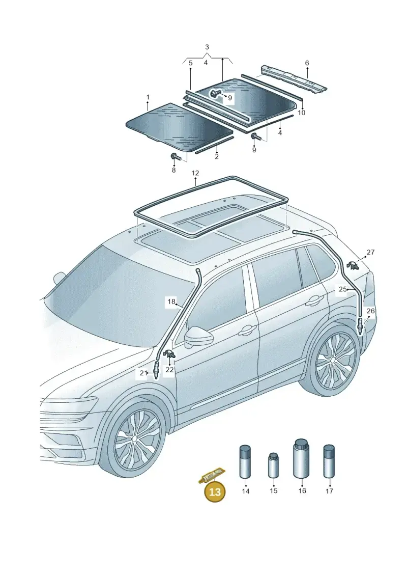 AMV195KD101 — Volkswagen Tiguan 2.0 4Motion (2016-2024) diagram 884877000, position 13