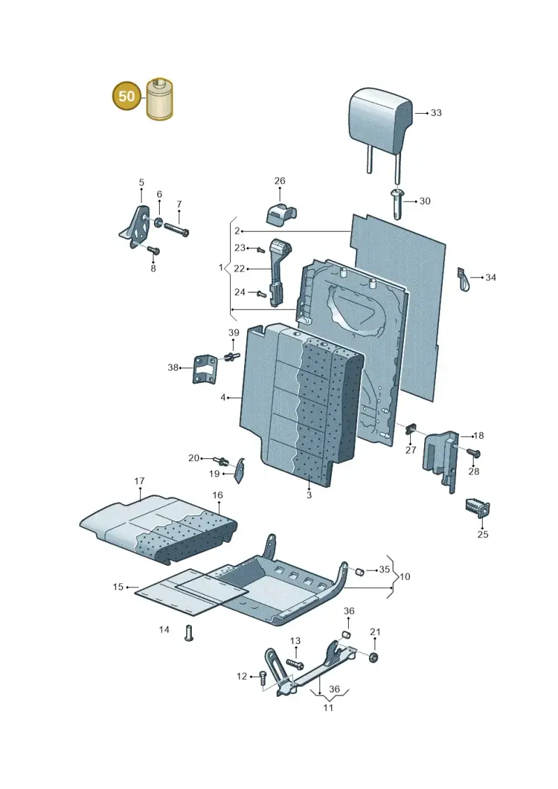 D001200 — Volkswagen TOURAN (2003-2005) diagram 409885300, position 50