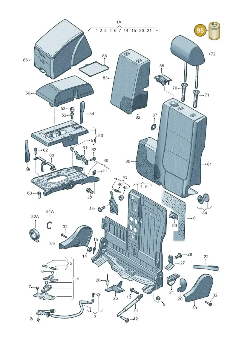 D001200 — Volkswagen GOLF PLUS              08> (2007-) diagram 459885800, position 95