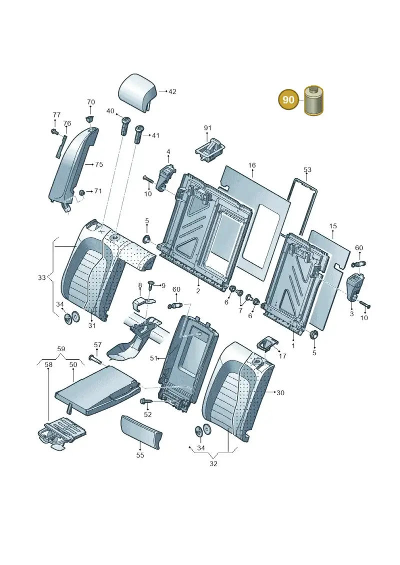 D001200 — Volkswagen Passat CC (2008-2012) diagram 645885700, position 90