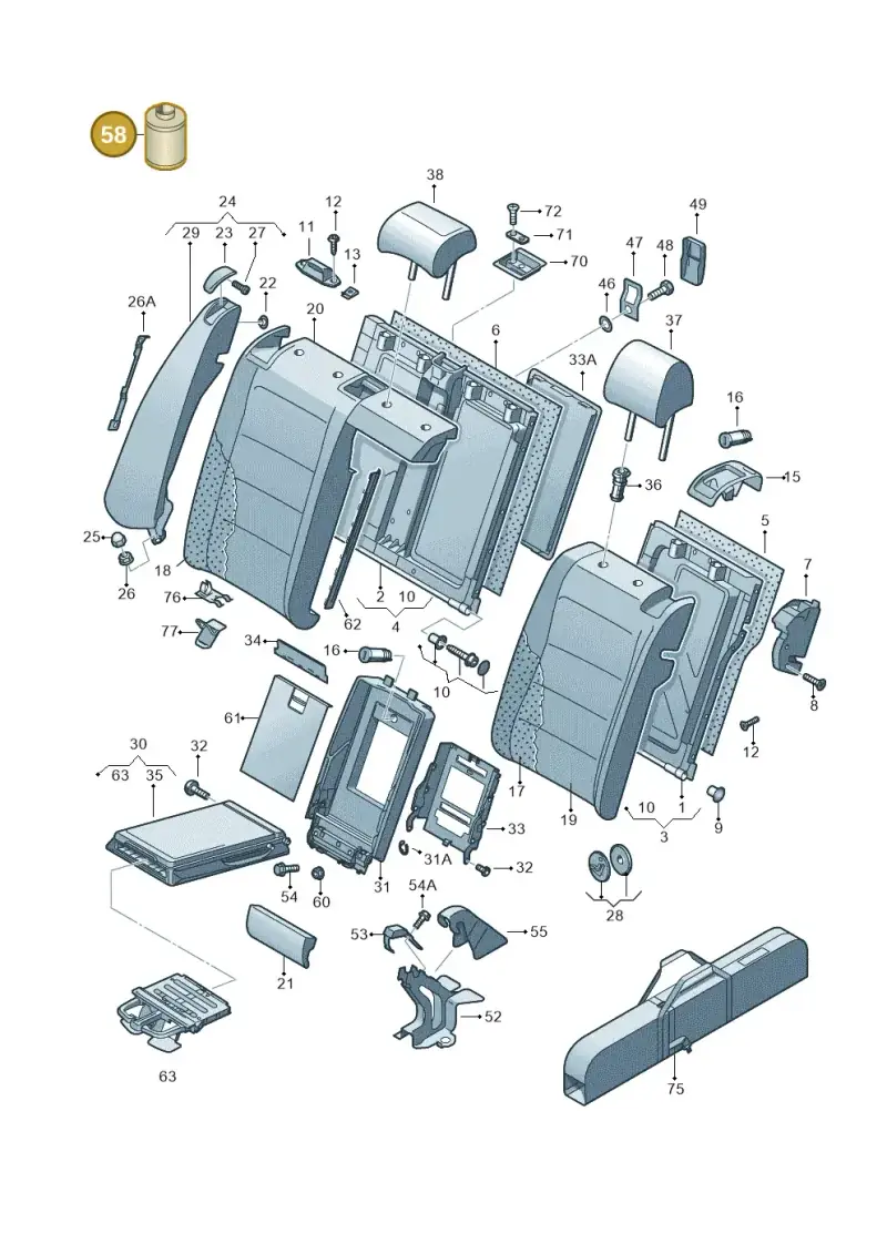 D001200 — Volkswagen Jetta variant (2009-2014) diagram 420885700, position 58