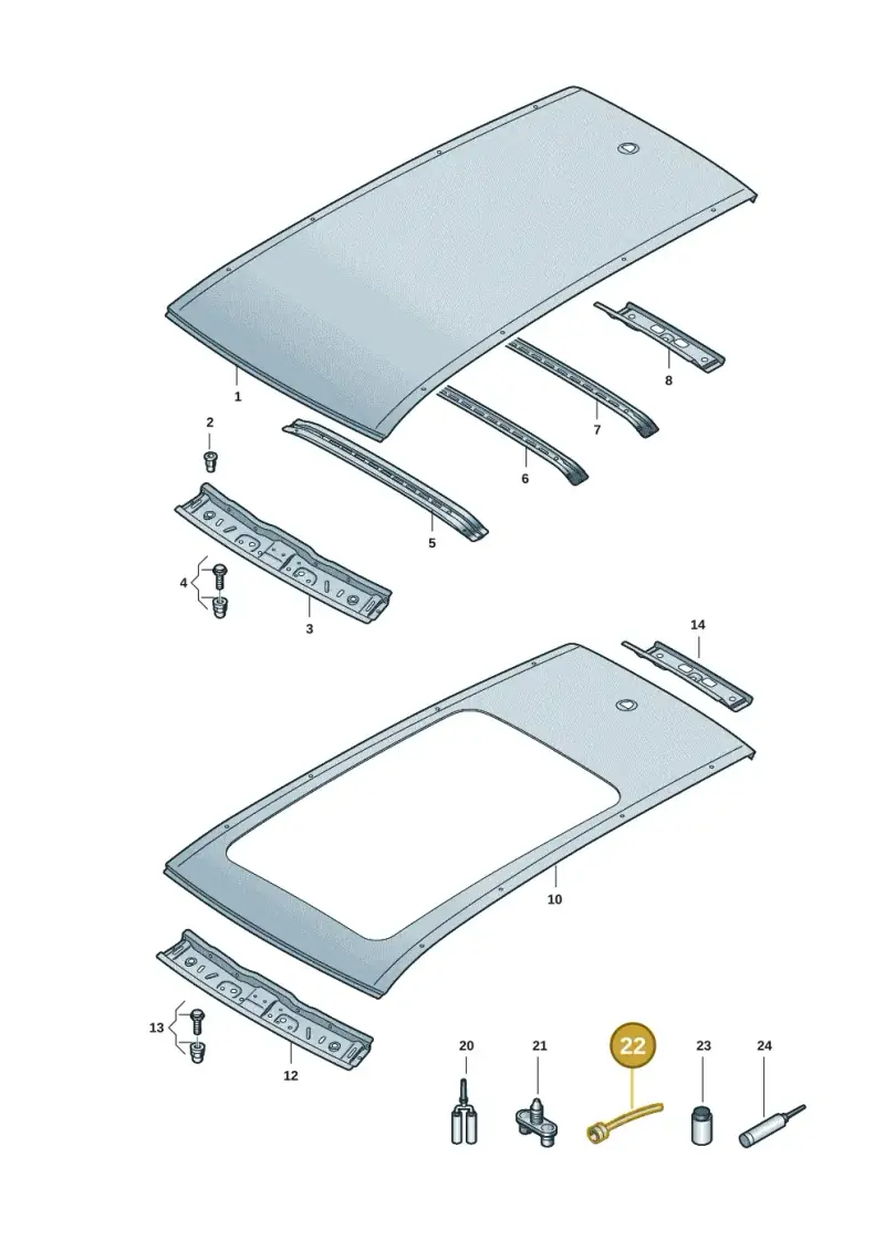 D002001 — Volkswagen Passat estate (2023-) diagram 3j0817000, position 22