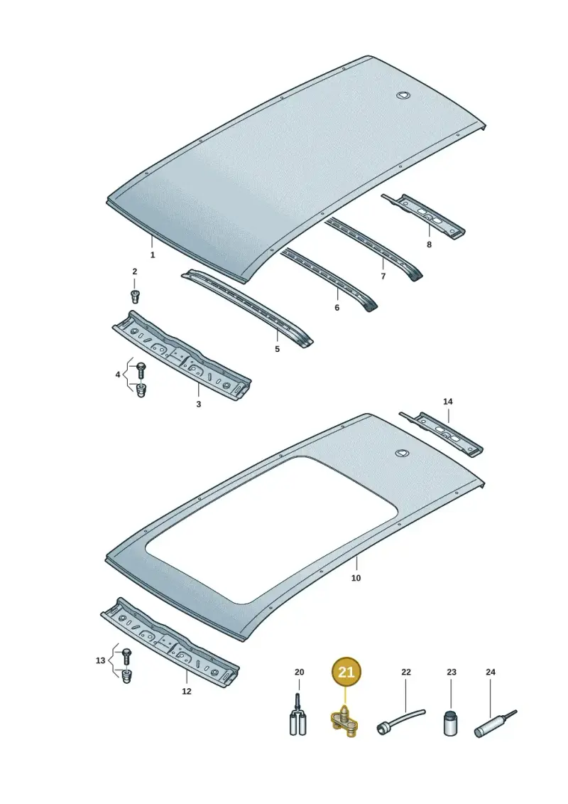 D002003 — Volkswagen Passat estate (2023-) diagram 3j0817000, position 21
